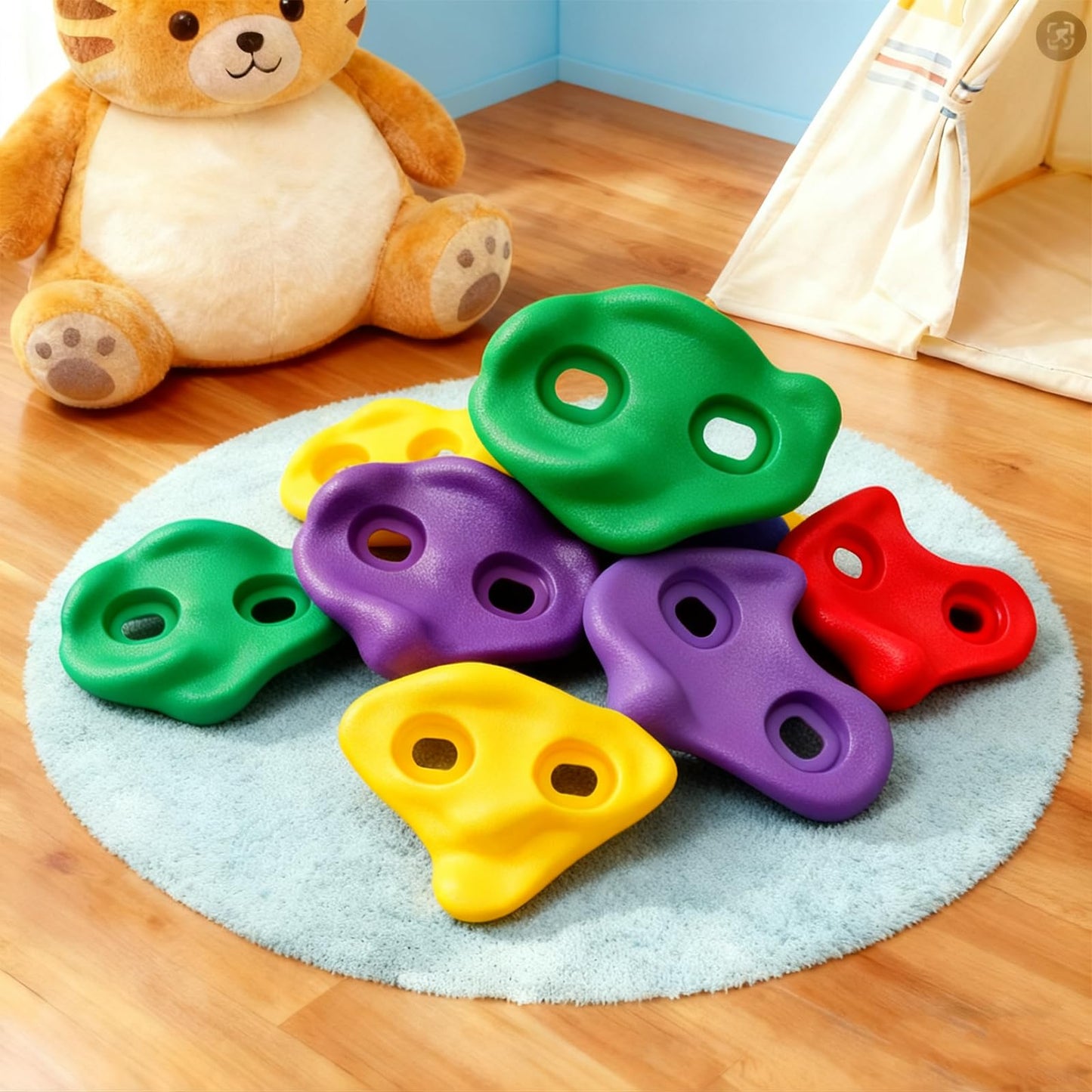 SREHRLY 25 PCS Large Rock Climbing Holds for Kids,Adult Rock Wall Holds Large Climbing Rock Wall Grips for Indoor and Outdoor Playground Play Set with Hardware