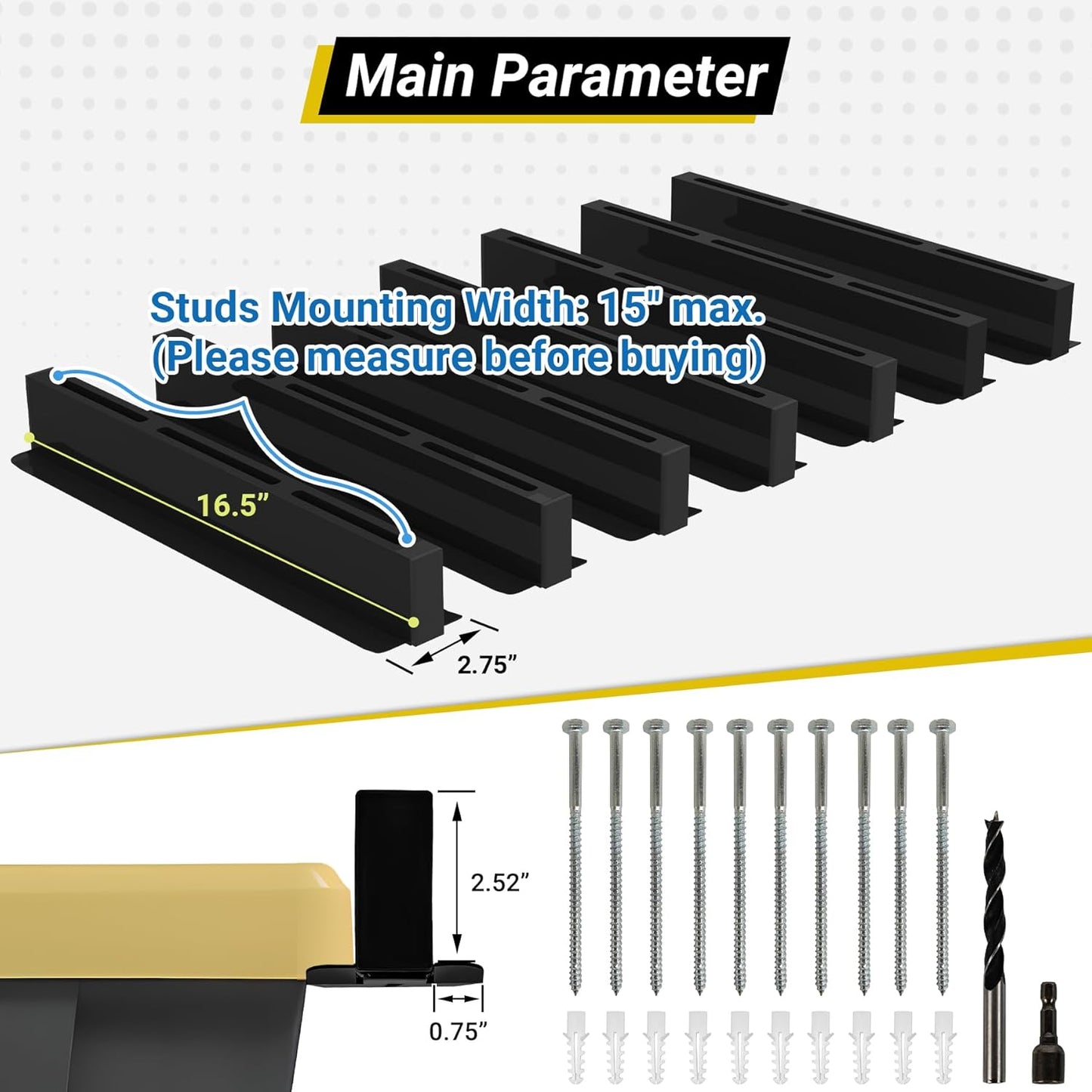Overhead Garage Storage Rack - Heavy Duty Ceiling Racks for 6 Bins | Powder Coated Design