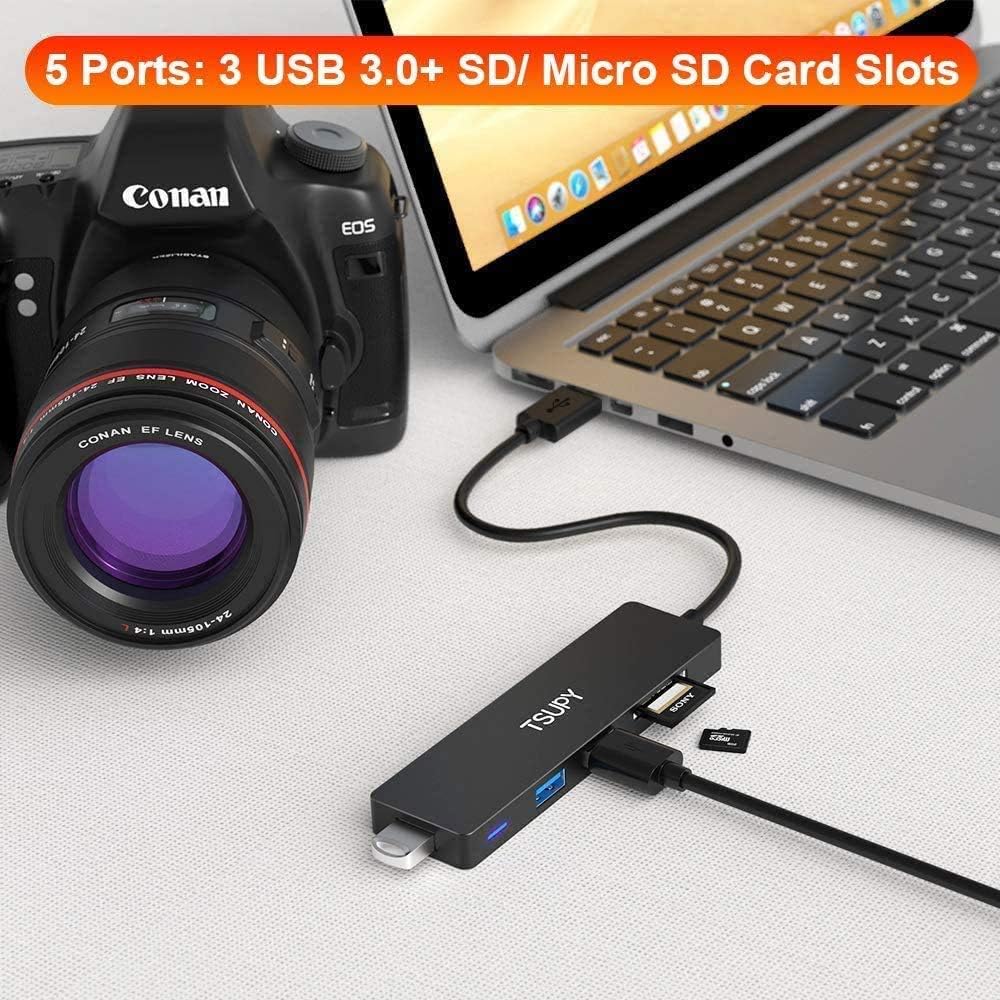 TSUPY 3.0, 5 1 3.0 3 3.0 USB Hub in Multiport Adapter USB Hub with SD Micro SD Card Reader, USB Ports Compatible