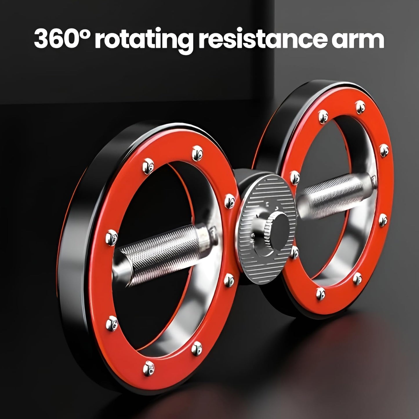 Adjustable Resistance Forearm Trainer, Arm Rehabilitation Exercise Equipment for Men and Women, 360° Rotation Muscle Burner Machine, Shoulder and Back Exercise for Home and Gym Use (Red)