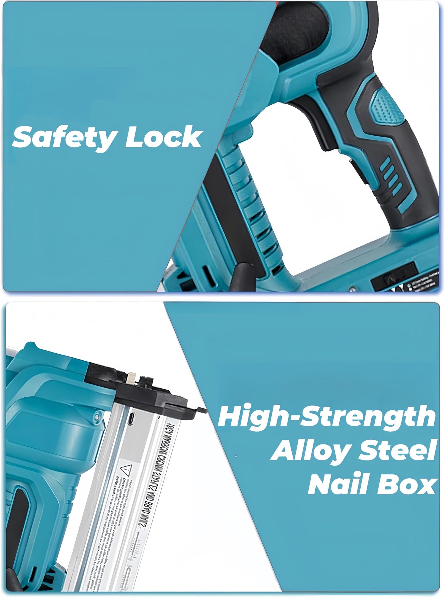 Cordless Brad Nailer, Compatible with M-a-k-i-t-a 18V Battery, 2 Inch 18GA Nail Gun Battery Powered, 2-in-1 Staple Gun with 1000PCS Nails & Built-in LED Working Light, for Woodworking Upholstery