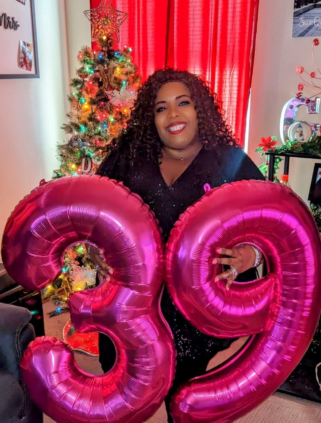 Numbers Balloon - 40 Inch Large Hot Pink Balloon for 3rd Birthday Party Decorations