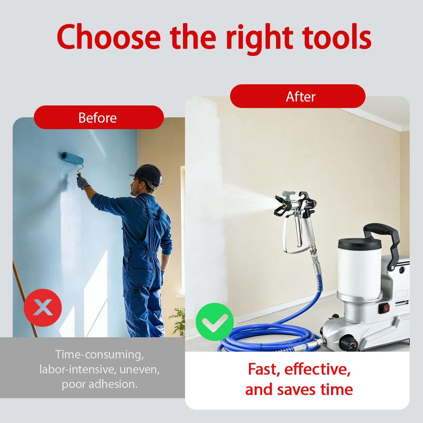 1600W High-Pressure Airless Paint Sprayer,Airless Paint Emulsion Sprayer,Water-Based Latex Paints Airless Sprayer w/ 16.4ft Hose for Spraying Operations Indoor/Outdoor Fire Prevention,120MPa 110V