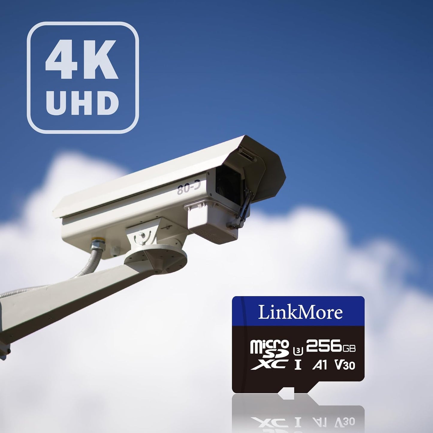 LinkMore XV13 256GB A1 U3 V30 10, 95MB/s, 65MB/s, MicroSD Memory Card, MicroSDXC UHS-I Class Read Up to Write Up to SD