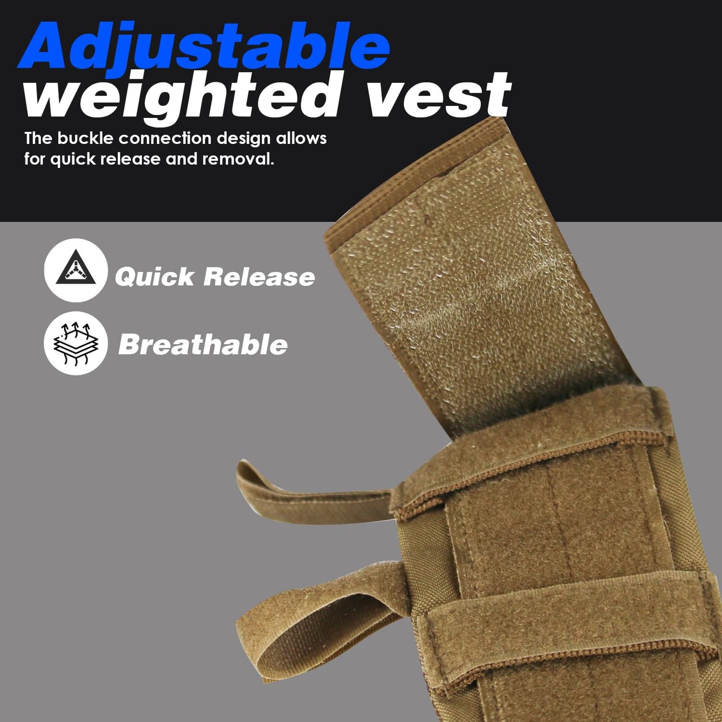 Miramrax Weighted Vest for Men and Women Weight Vests Adjustable Strength and Endurance Training Fitness Workouts Tactical Running Gym (Tan)