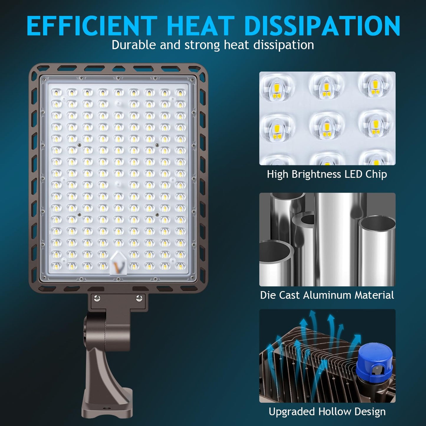 Dream Eeve 350W LED Parking Lot Light Dusk to Dawn Photocell 5000K Commercial Outdoor Area Light IP65 Waterproof 100-277V 52500LM Wall Mount