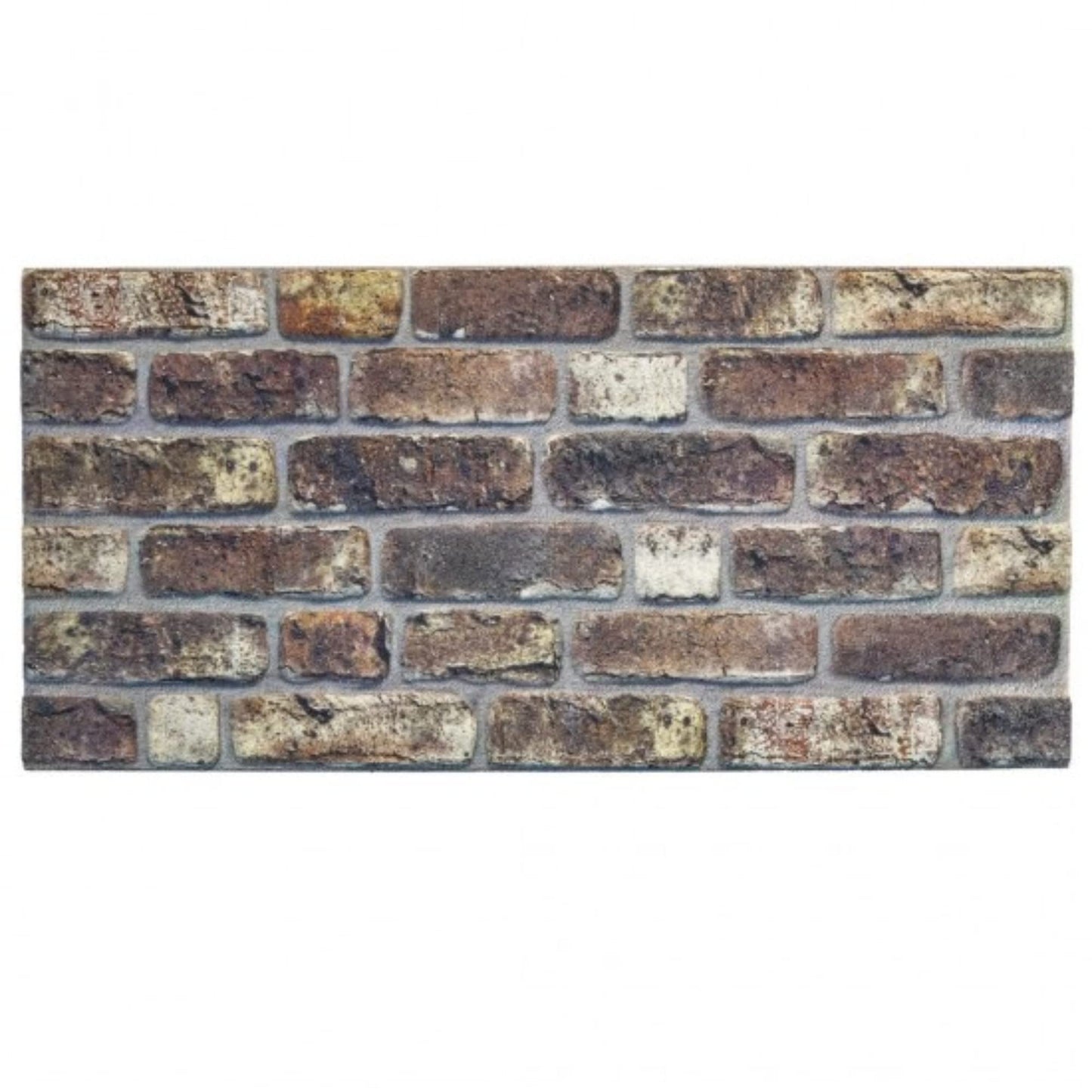 Dundee Deco 3D Wall Panels Faux Brick - Cladding, Grey Brown Stone Look Wall Paneling, Styrofoam Facing for Living Room, Kitchen, Bathroom, Balcony, Bedroom, Set of 10, Covers 53 sq ft