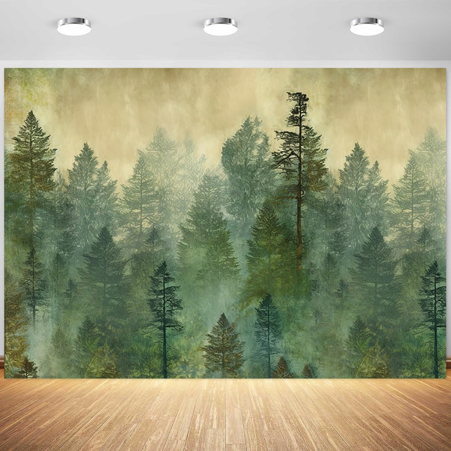 Tranhiafe 9x6ft Oil Painting Forest Backdrop Nature Watercolor Tree Photography Background Kids Birthday Newborn Baby