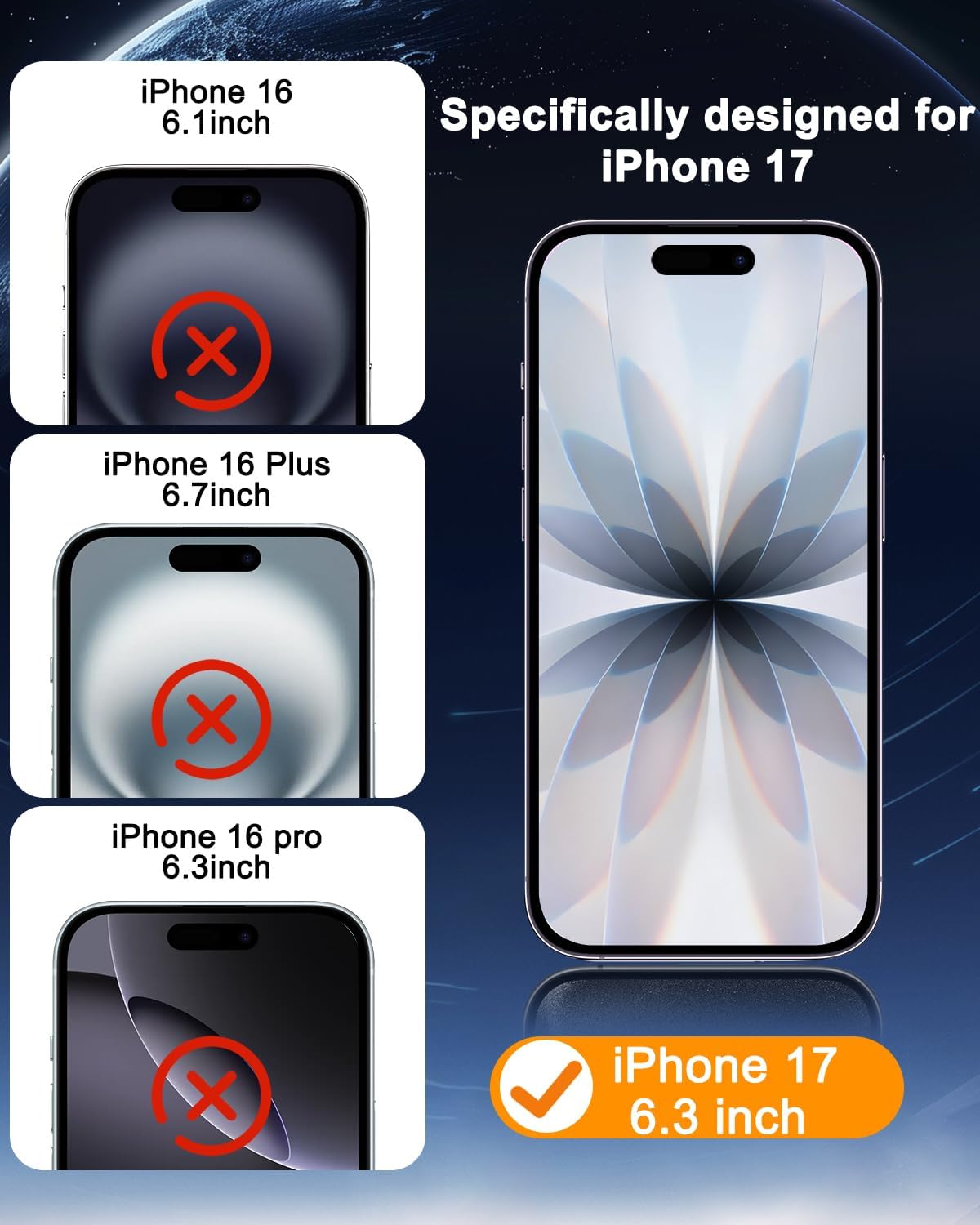 3 Pack 17 3 Pack 6.3 Inch 9H SIBEITU Screen Protector for iPhone with Camera Lens Tempered Glass Protector +