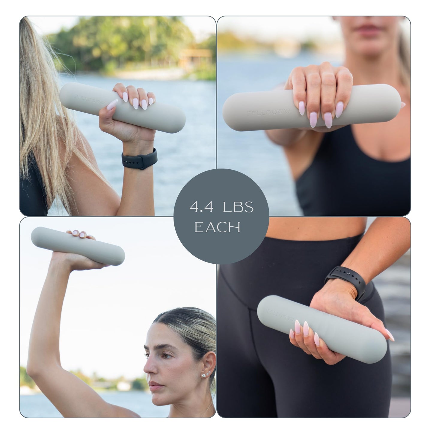 FFLLOOWW 4.4 lb Dumbbells for Training, Exercise & Home Workouts – Yoga, Pilates, Sculpting, Toning & Strength (Set of 2)