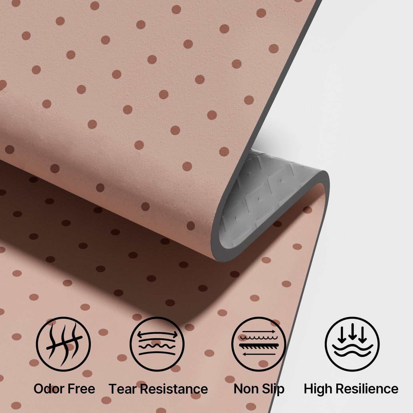 ILILI Yoga Mat 10mm Thick, Suede&TPE Exercise Mat, 76"L*28"W Extra Long, 0.4 Inches Soft and Comfortable, 193*70cm Fitness Mat with Strap, Portable for Yoga, Pilates, Floor Exercise, Home and Outdoor Use, Eco Friendly (Pinky Beige)