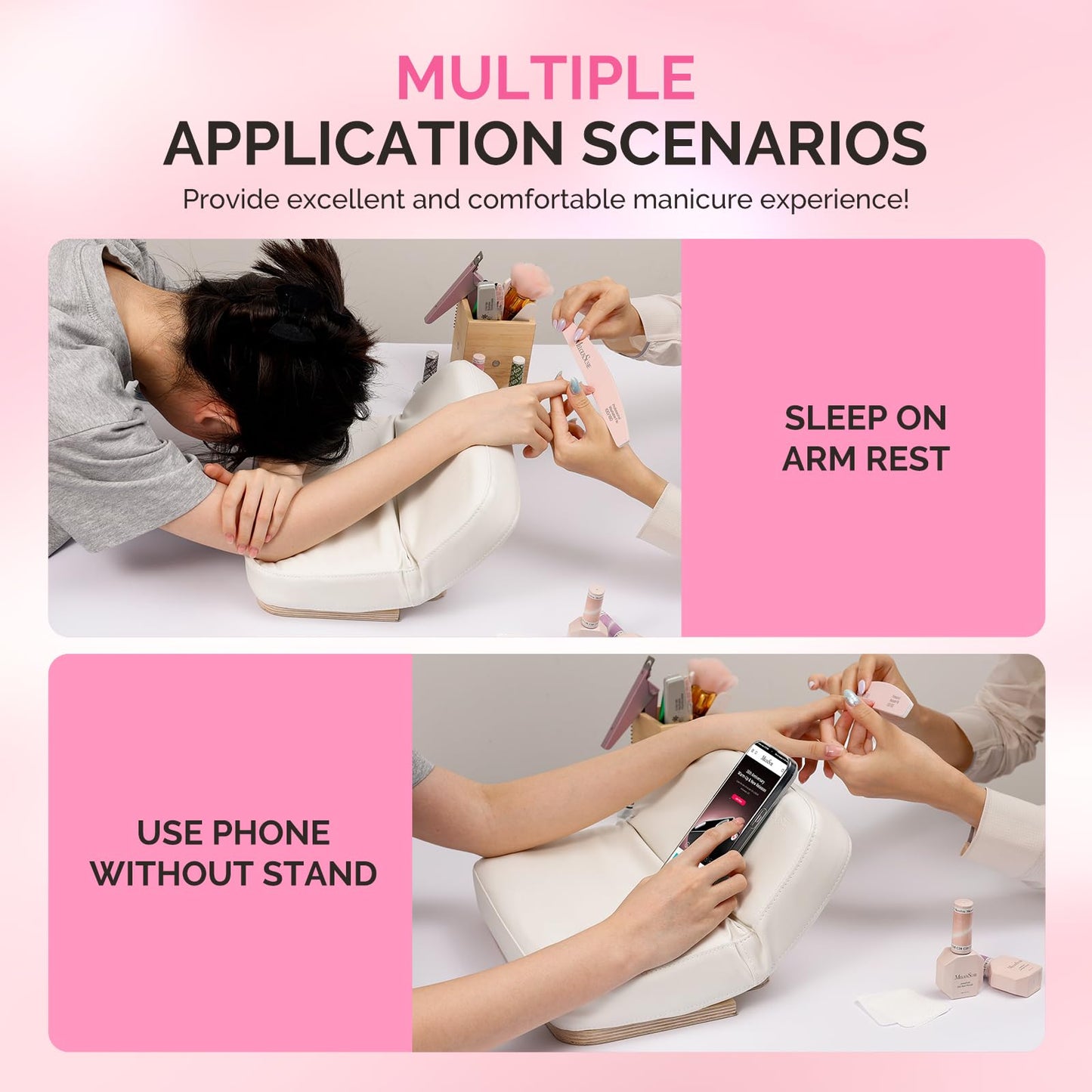 MelodySusie LED Manicure Table Lamp for Nail Techs with Foldable Manicure Arm Rest