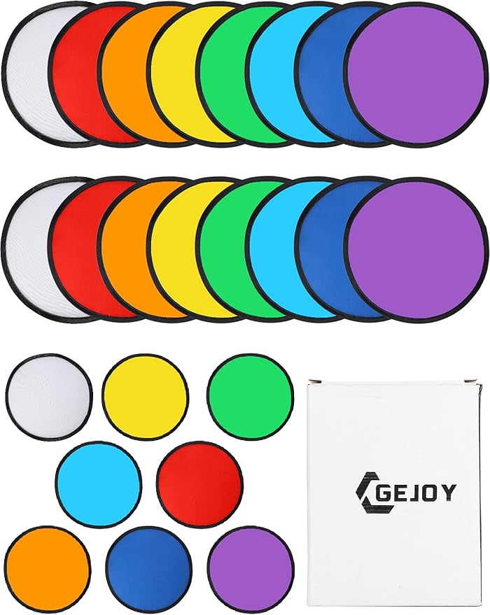 Gejoy Foldable Flying Disc Fans Bulk with Bags 9.8 Inch DIY Sublimation Handheld Cooling Fan Beach Flying Disc for Summer Outdoor Games Activities Birthday Wedding Party Favors