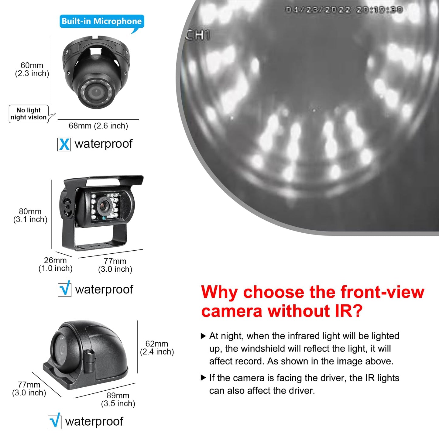 4CH 1080P H.265 4G WiFi GPS 4TB HDD Vehicle Mobile DVR System Video Recorder Loop Record with IR Night Vision Waterproof Front Side Backup Camera and 7 inch VGA Monitor for RV Truck Camper Van