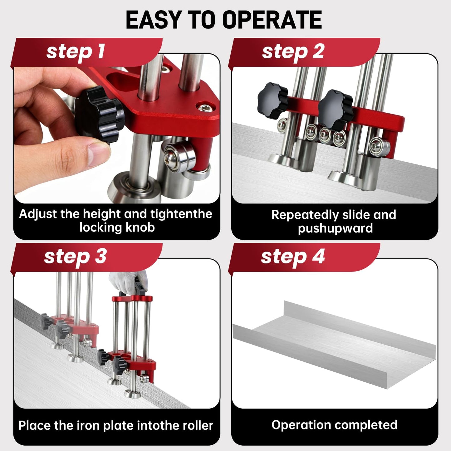 DOLEMODUO Sheet Metal Roller 2 Station Metal Bender, 0-100° Bending Range, Lightweight Portable Metal Sheet Rolling Tool with Clear Scale