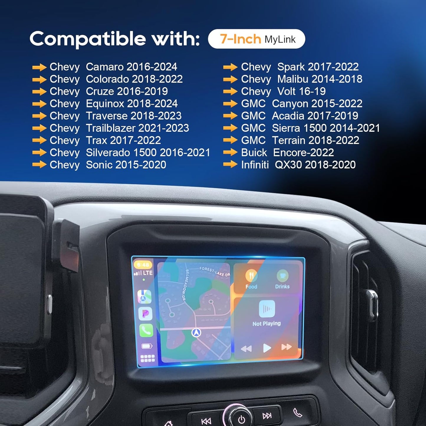 2017-2018 7 Inch 9H LFOTPP Car Navigation Screen Protector for Sonata Blue Link, Tempered Glass Hardness Car
