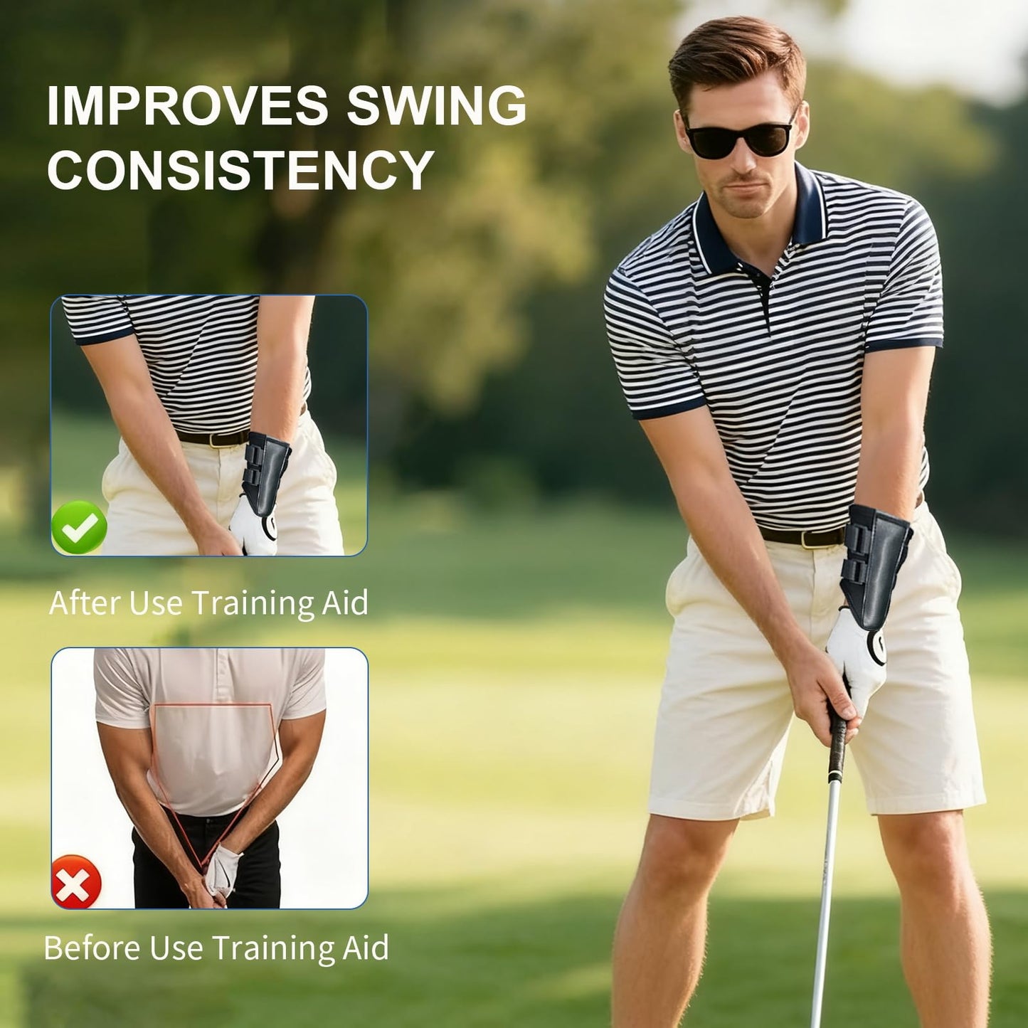 KINGTAIXIN Golf Wrist Training Aid, 2 Pack Golf Swing Band and Golf Wrist Correction Trainer, Golf Grip Trainer for Beginners Arm Posture Correcting