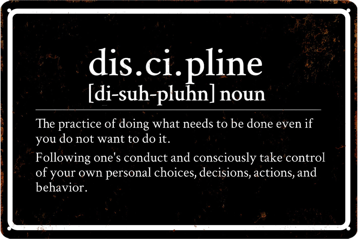 Discipline Poster Gym Sign Workout Posters for Home Gym Motivational Metal Wall Art Decor Funny Fitness Tin Signs Inspirational Posters for Garage Room Accessories 8x12 Inch