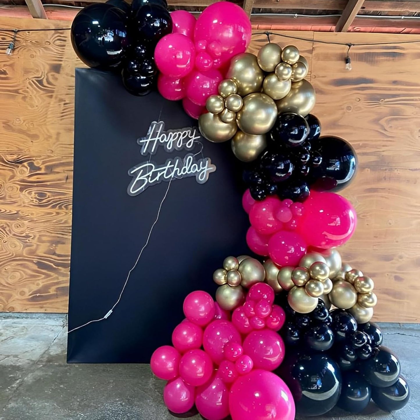 Voircoloria Black Balloon Garland Arch Kit - 90 Pack in 18/12/10/5 Inch Sizes for Graduation, Weddings, and Parties