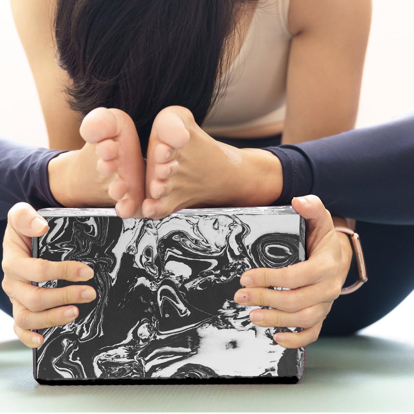 2-Pack Yoga Blocks, High-Density 9"x6"x3" Yoga Brick Foam Blocks Non-Slip EVA Foam Block Yoga Props Accessories for Yoga Pilates Stretching and Meditation (Camo Black)