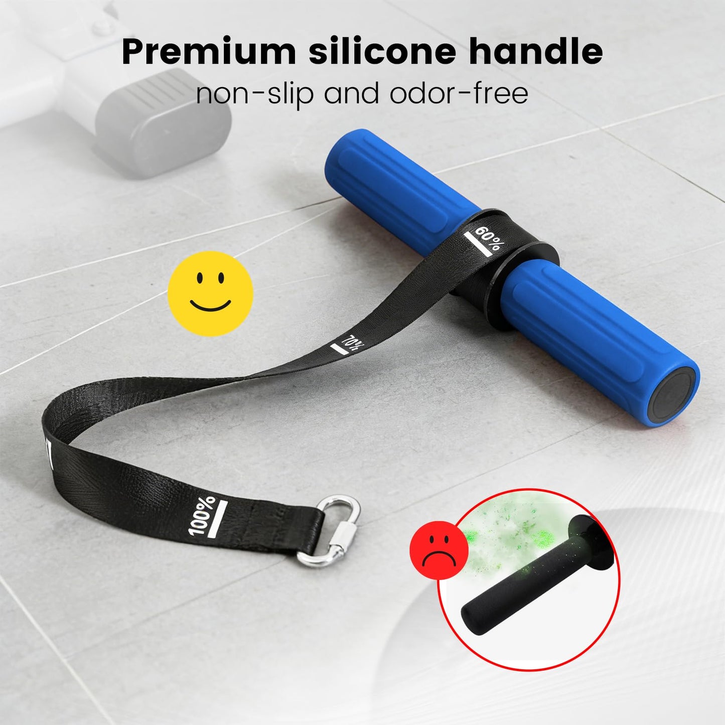 LIZAAL Forearm Strengthener & Wrist Roller，Forearm Exerciser with Thicker Silicone Handle, Forearm Trainer with Heavy-Duty Nylon Strap, Ideal for Muscle building,Grip Strength and Recovery Training - Blue