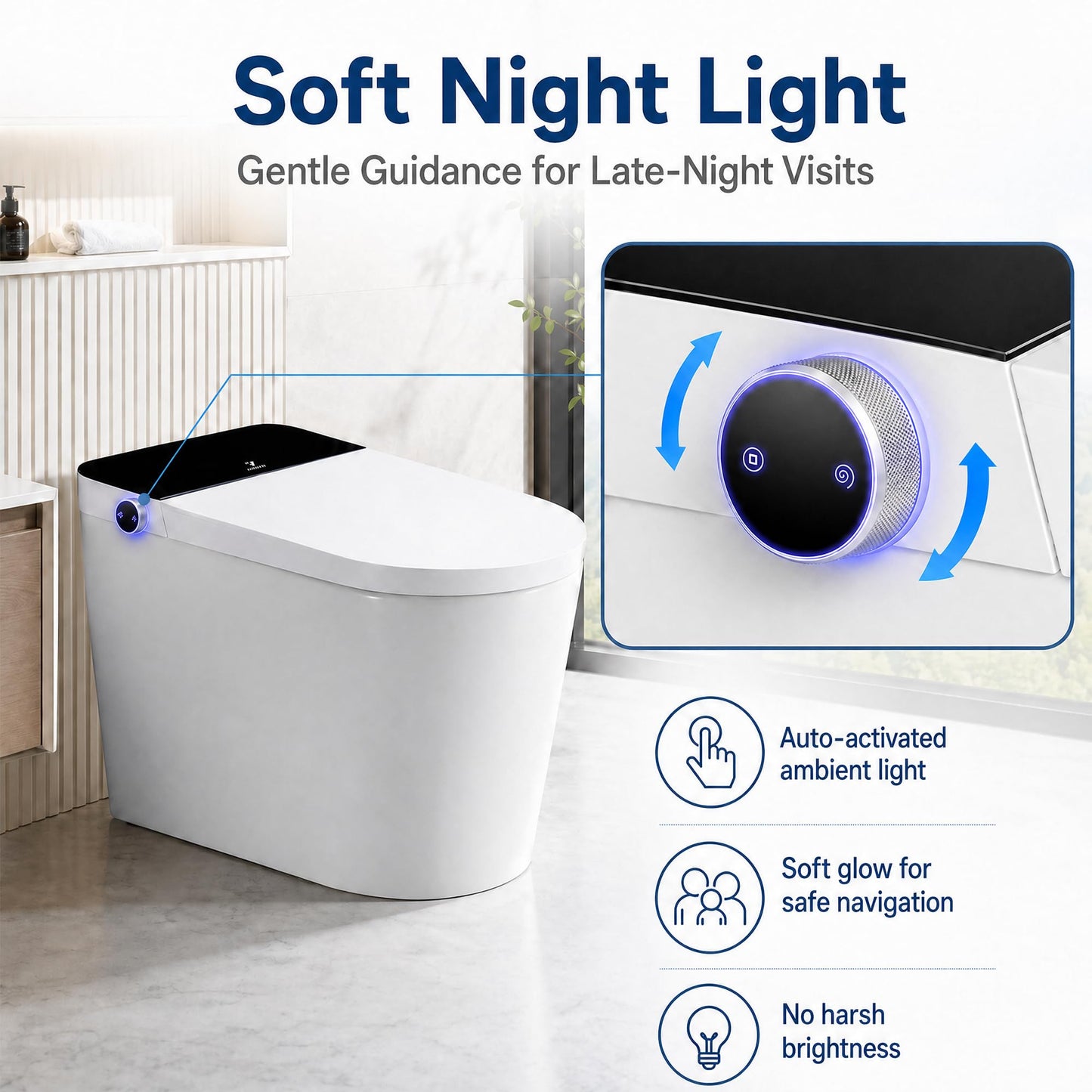 One Piece Toilet with Tankless Design, Modern Elongated Toilet, Foot Sensor Flush, Soft Close Seat, 18" Comfort Height Toilet for Bathrooms, 12" Rough-in,1.28 GPF-Standard White Bowl