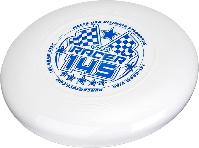 Duncan Racer 145G Weighted Flying Disc - Ultimate Disc for Junior Division, Best for Beach and Outdoor Games, White