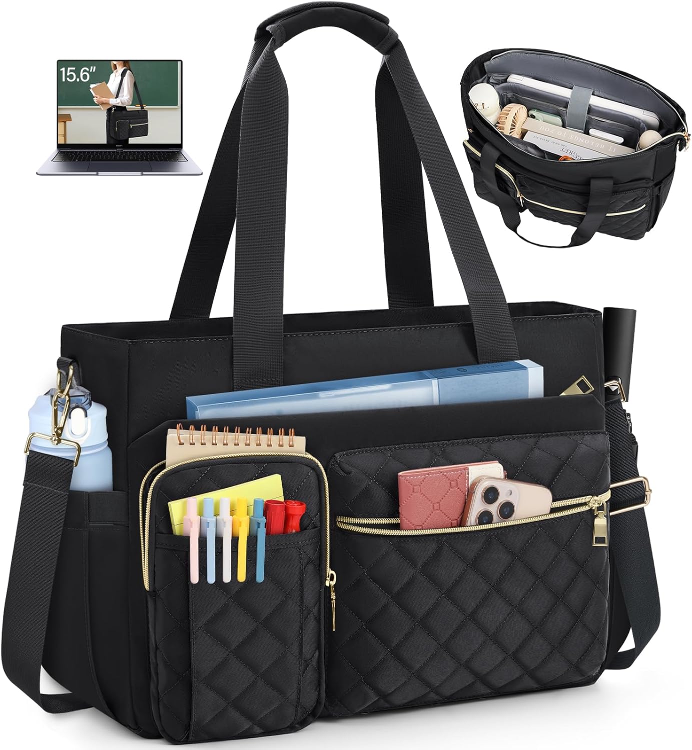 SDYSM 15.6 inch Teacher Tote Bag Laptop Bag Work Bags for Women Nurse Tote Professional Computer Messenger Shoulder