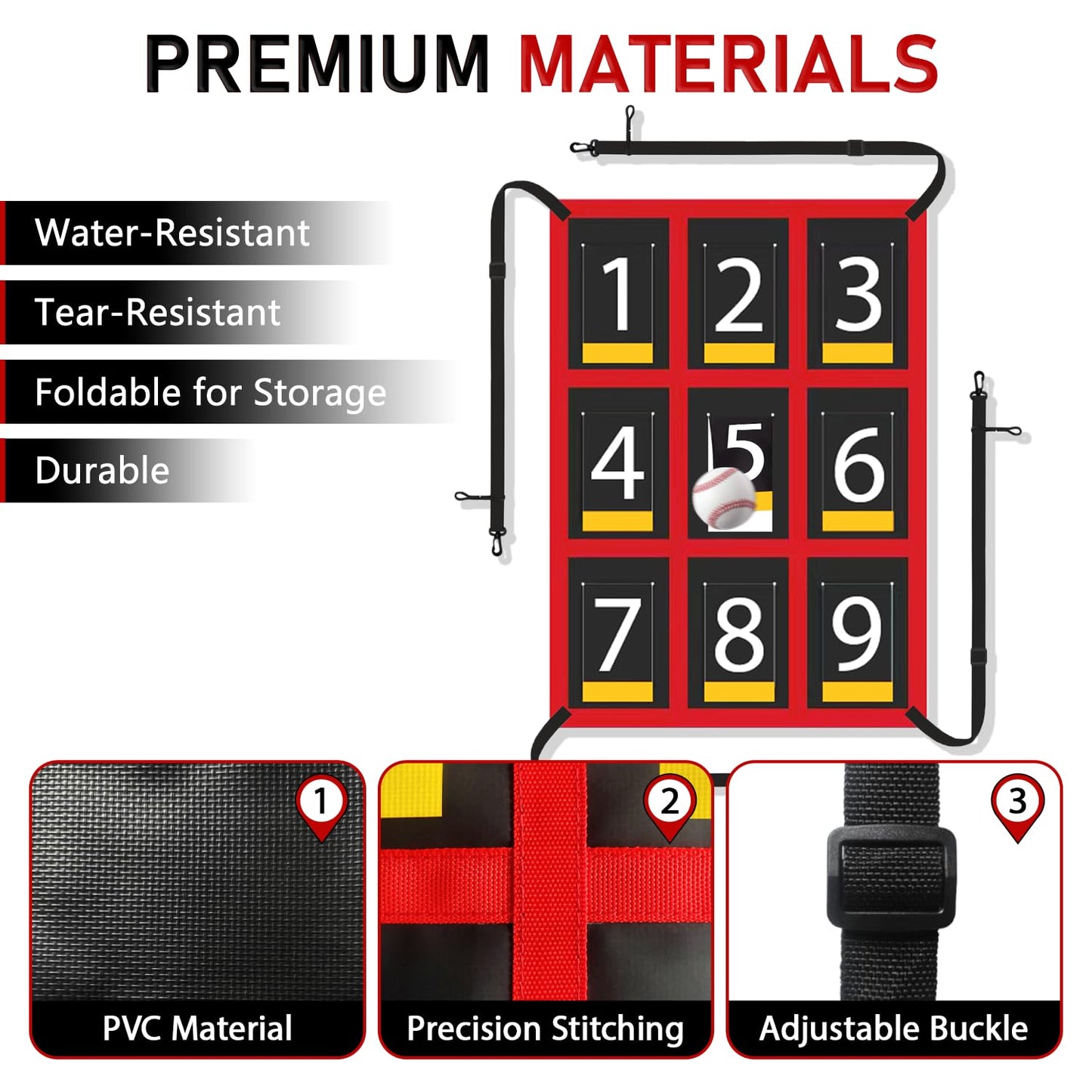 FILOMAX 7x7 ft Baseball & Softball Practice Net with 9 Numbered Strike Zone | PRO Training Net for Hitting, Pitching & Batting | with Carry Bag, Bow Frame for All Ages & Skills