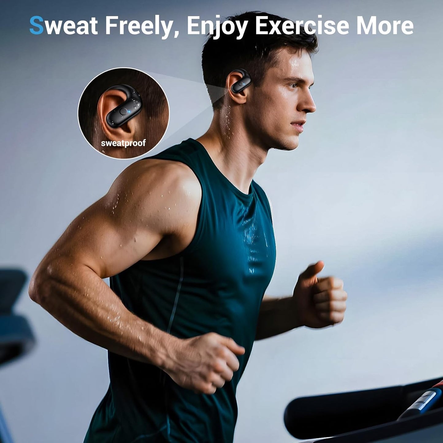 Renmou 5.4 Sound,60H for Wireless Earbuds,Sport Bluetooth Headphones,Over Ear Buds with Deep Bass Playtime Clear Calls