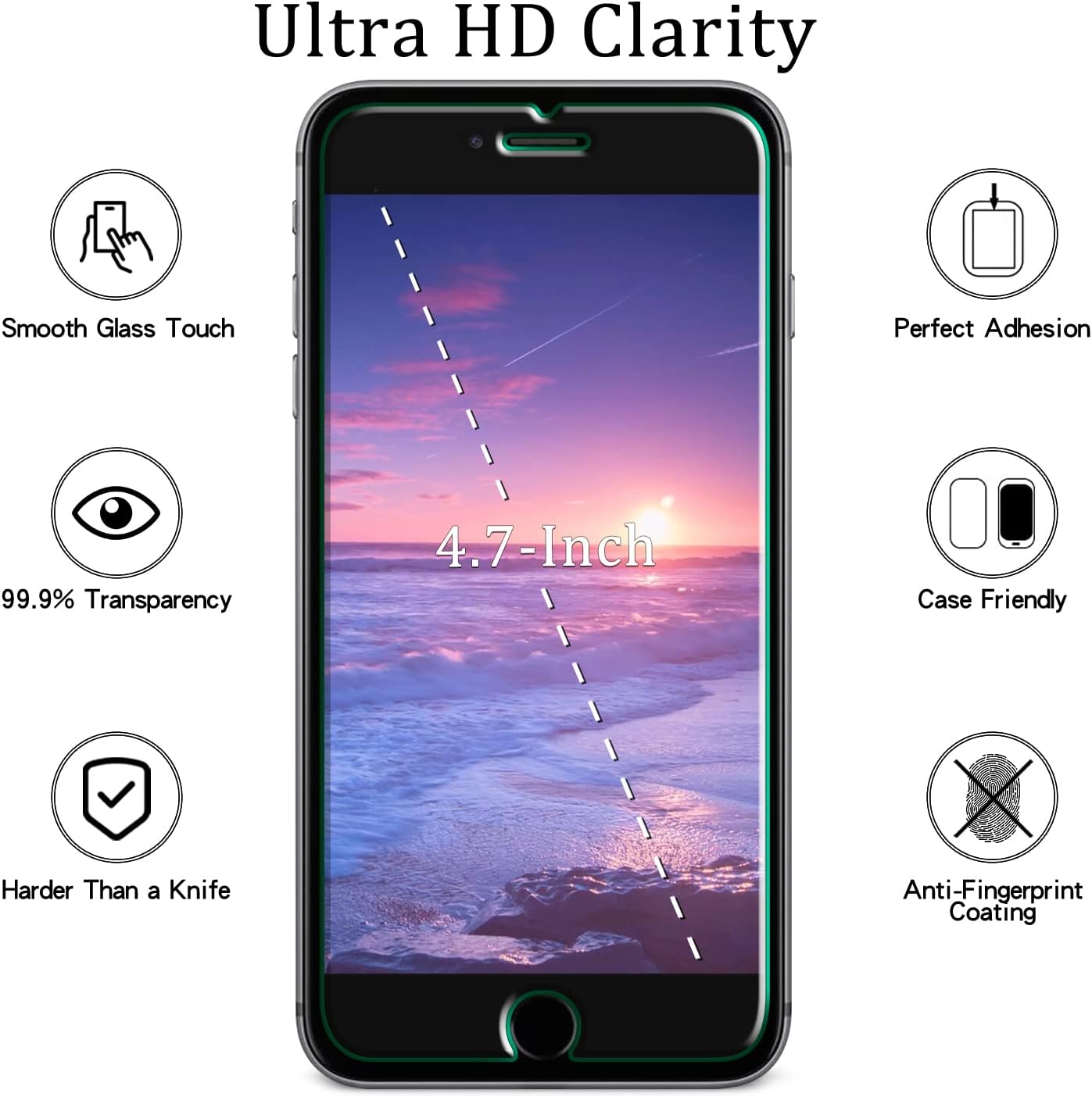[2 Pack 2020, 8, 7, 6s, 6 MAYtobe Designed For iPhone SE iPhone Screen Protector Temperer Glass, Case Friendly, Bubble