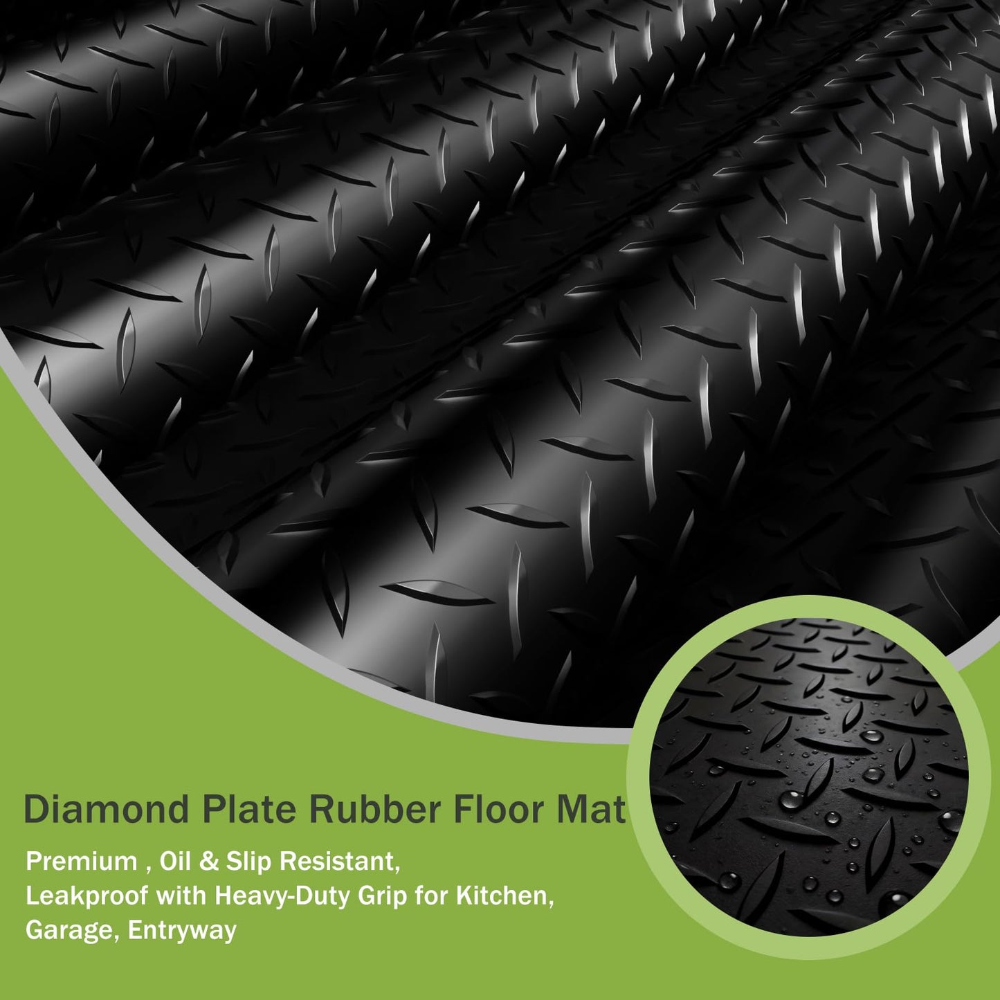 FomanXtre 8x20 FT Garage Floor Mat, 2.8mm Thickened Flooring Roll for Under Car Diamond Plate PVC Rubber Mat with 20 Pcs Tapes, Non-Slip Floor Mat for Garage, Warehouse, Gyms, Trailer,Black