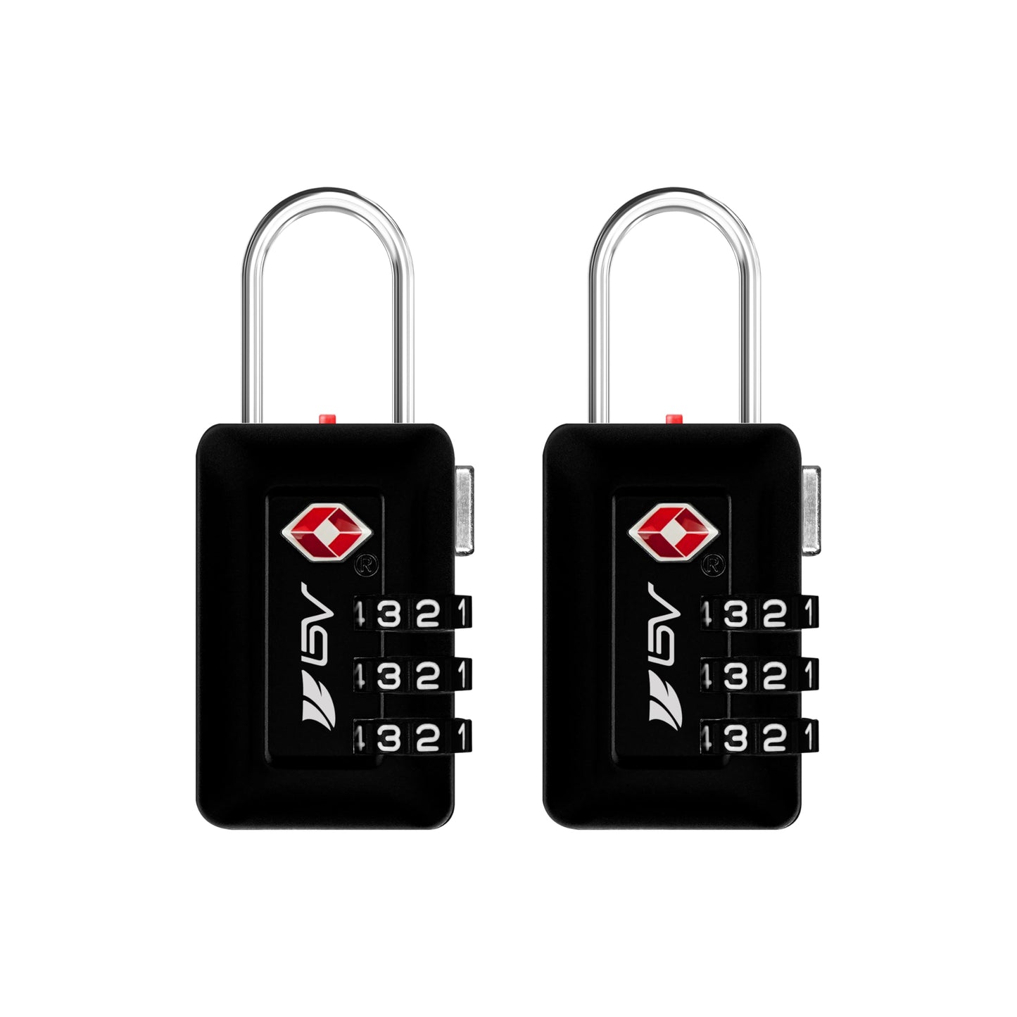 BV TSA Accepted Luggage Travel Lock, Set-Your-Own Combination Lock for School Gym Locker, Luggage Suitcase Baggage Locks, Filing Cabinets, Toolbox, Case (Black, 2 Pack)