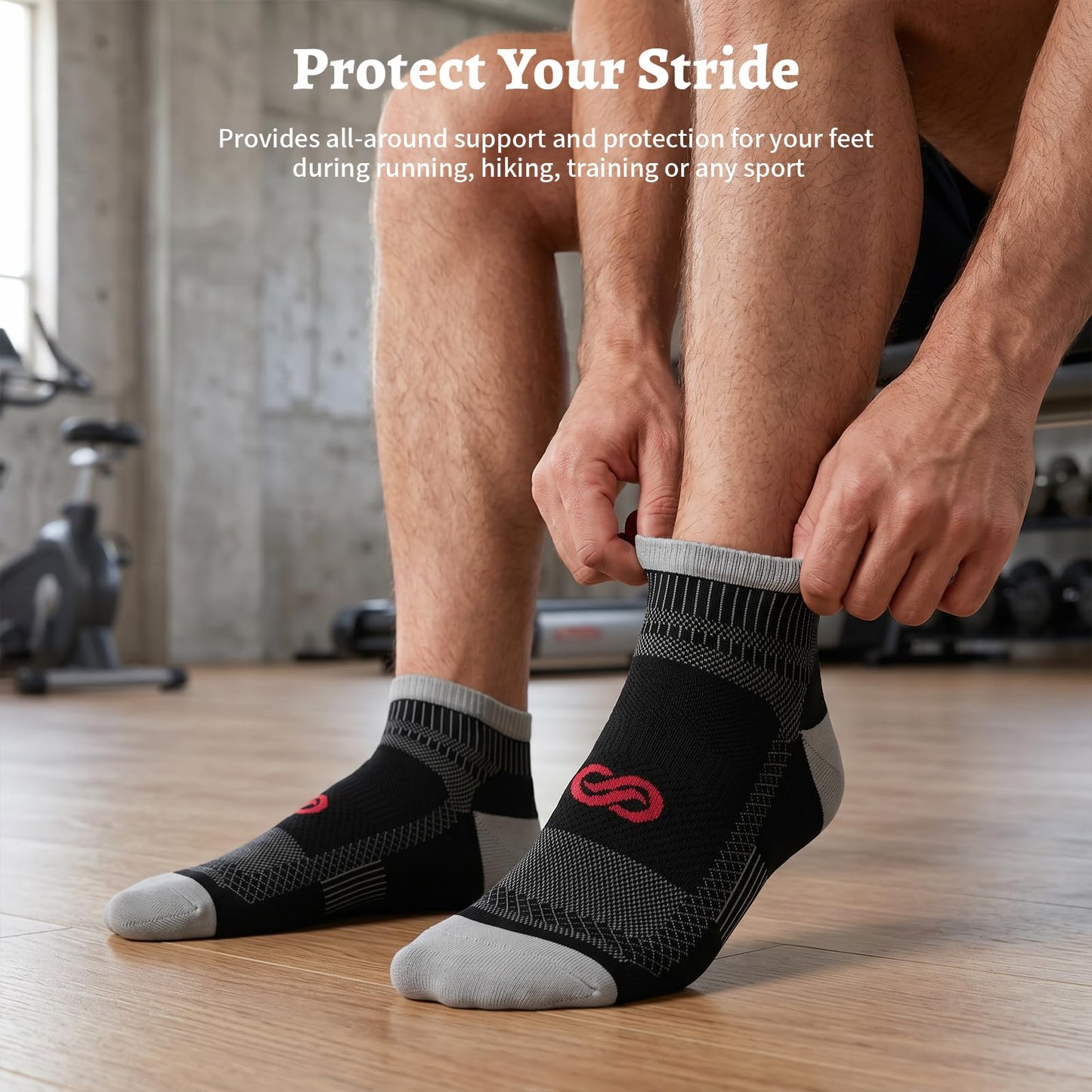 PAPLUS Compression Socks for Men & Women, Low Cut Ankle Running Socks with Arch Support, Plantar Fasciitis Relief for Walking, Cycling, Golf, Travel, Nurses