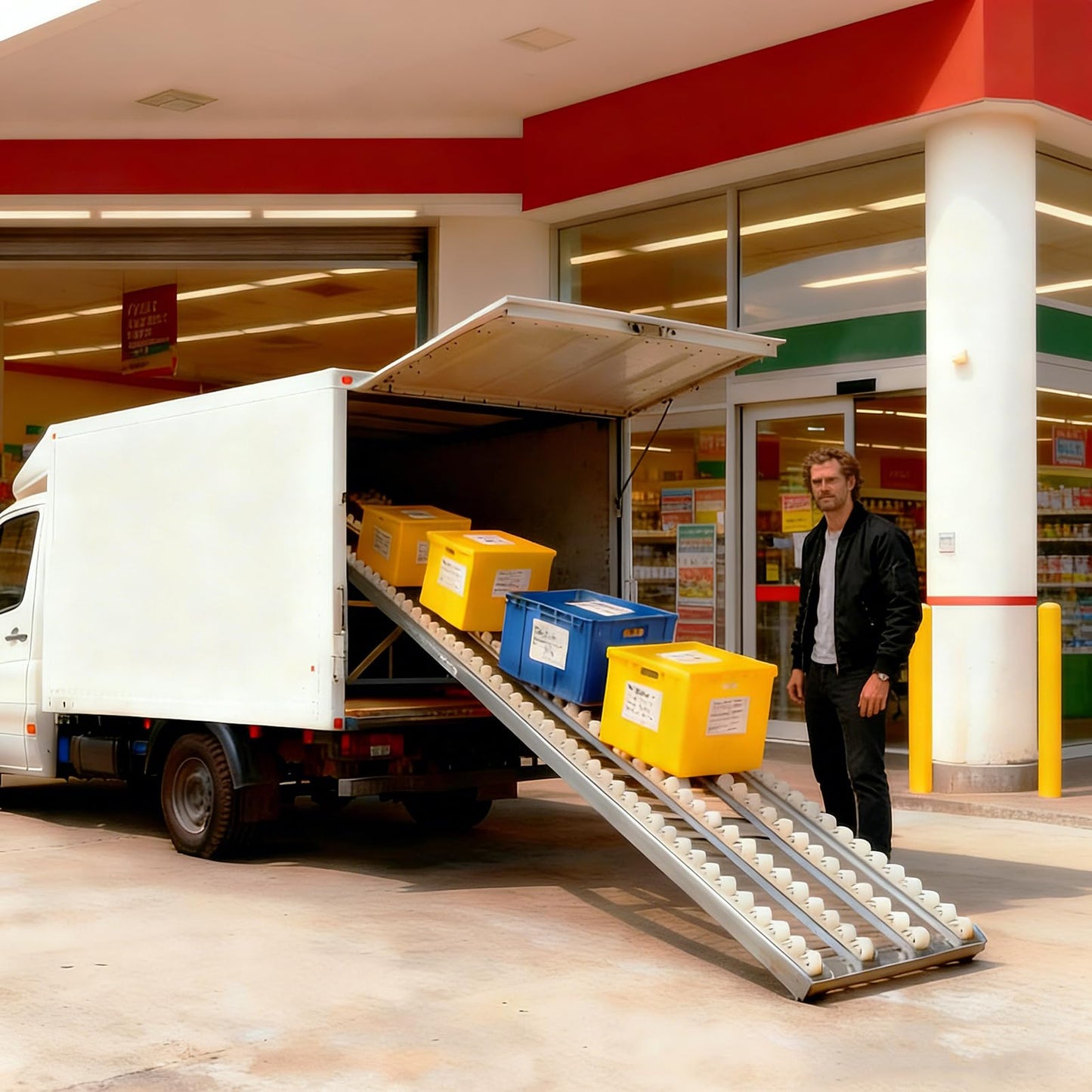 Collocatable Conveyor Roller for Werehouse Unload, Foldable Unpowered Gravit-y Conveyor Belt Table, 15”Wx78”L Portable Stainless Steel Rail Ramp with ABS Plastic Roller Unloading Pulley Factory