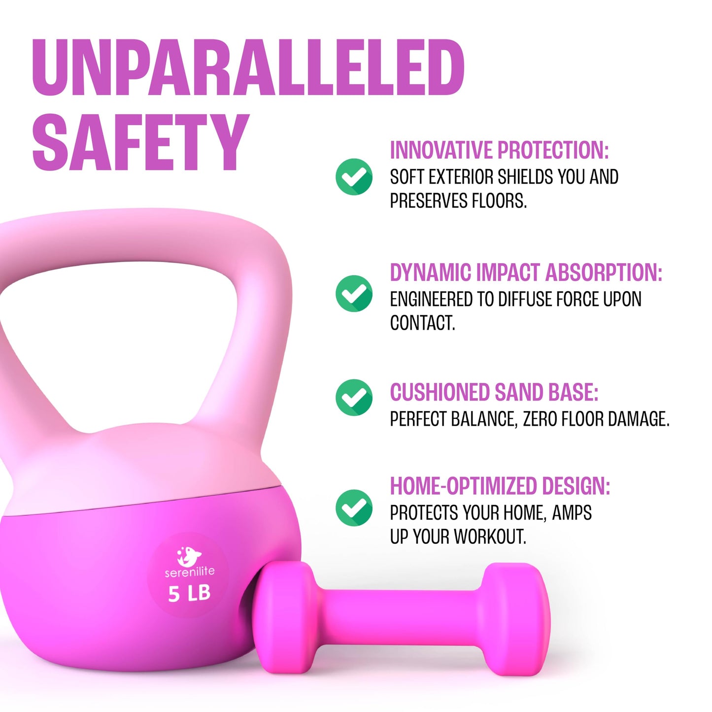 Soft Kettlebells, Serenilite Kettlebell Sets, Kettle Bell Sets for Women & Men, Safe Strength Training Kettlebells, 5 lb Kettlebell Weights for Home Workouts & More.