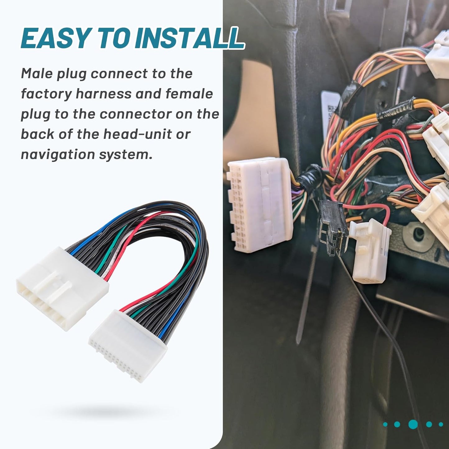 28-Pin 2012-2018 Camry/RAV4/Corolla/4Runner, NuIth Aftermarket Stereo Installation Wire Harness for Toyota Add