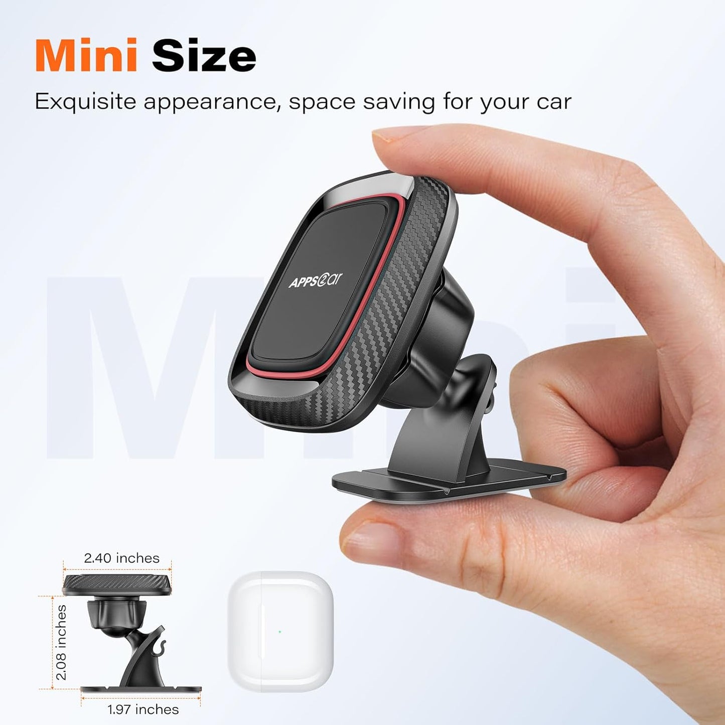 APPS2Car 360 Magnetic Phone Holder for Car, Dashboard Magnetic Car Mount, Rotation Magnet Phone Mount with Strong VHB