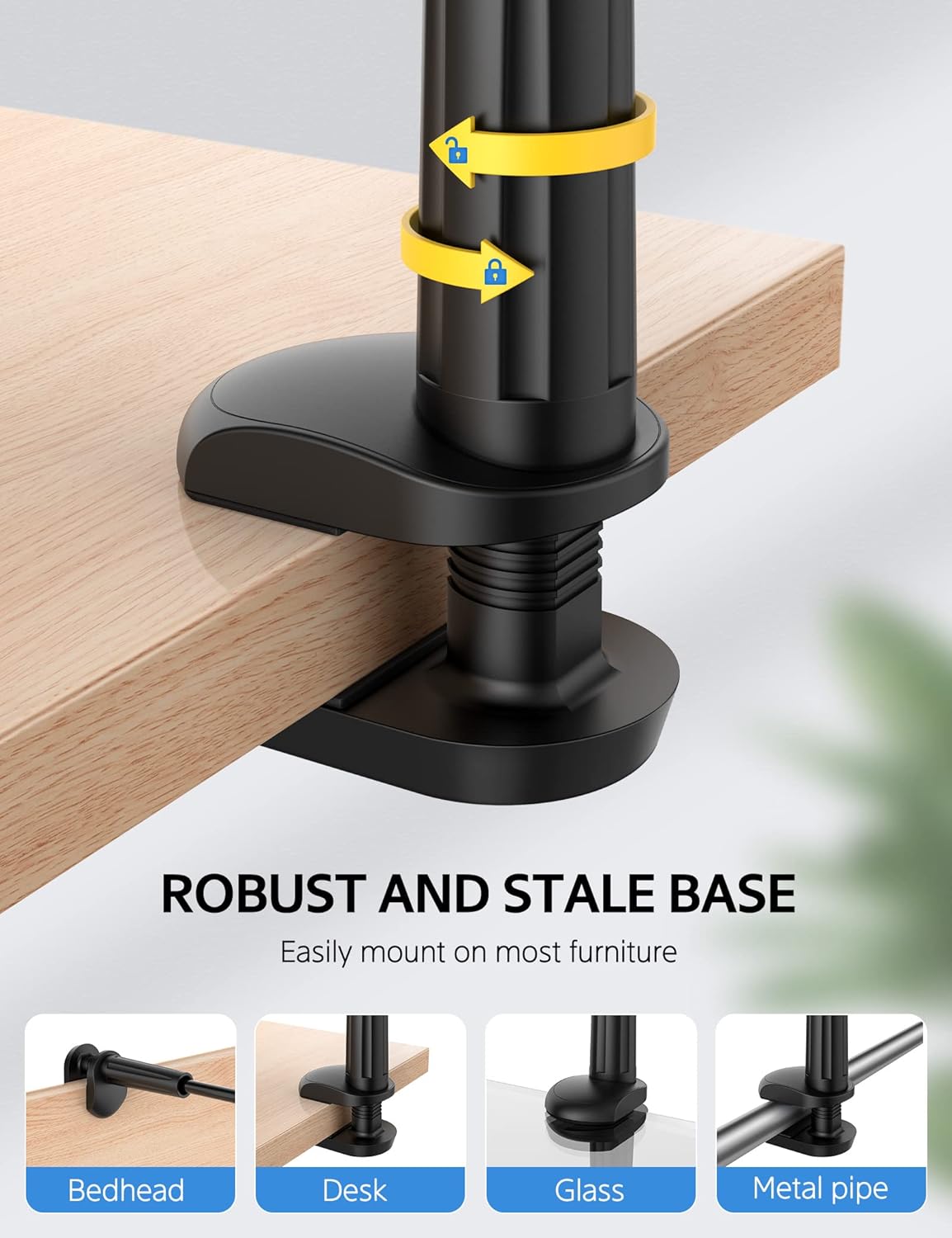 SHAWE 360 4.0~10.5" Gooseneck Tablet Holder Phone Stand, Flexible Tablet Mount for Bed, Adjustable Lazy Arm Holder