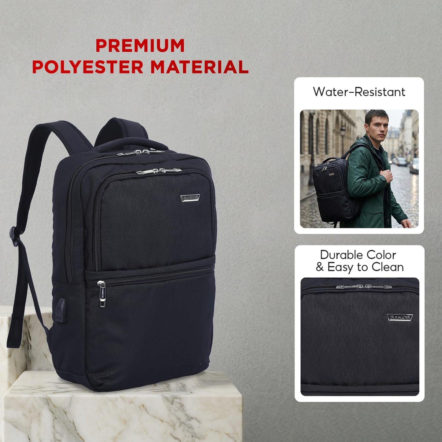 14 Inch Backpack SAKOS TRENDY Book Bags For Women, Laptop For Women, Business Professionals, Personal Item TSA