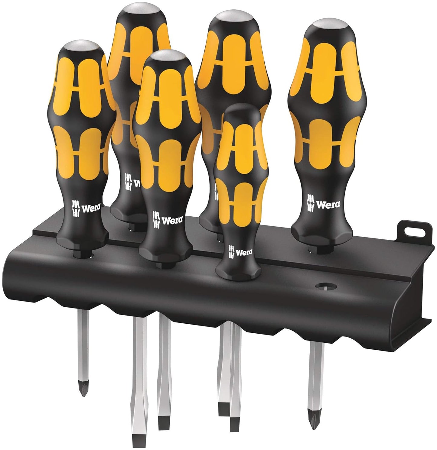 Wera 932/6 Screwdriver Set - 6-Piece Kraftform Plus with Convenient Rack for Easy Storage