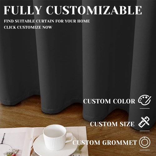 ChrisDowa Blackout Curtain - Custom Thermal Insulated Room Darkening Panel for Bedroom & Living Room