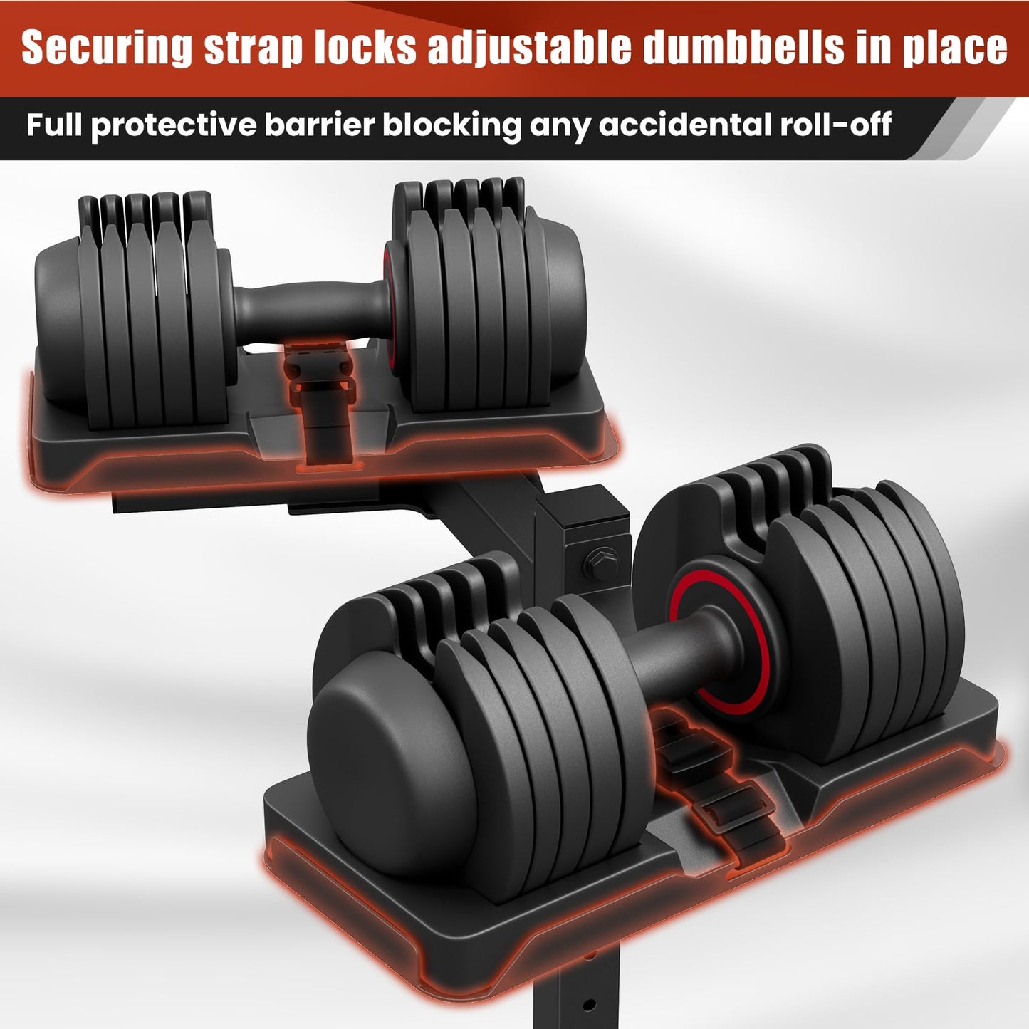 Jusgym Adjustable Dumbbell Stand, 35" Height Adjustable Dumbbell Rack, 300LBS Capacity Home Gym Storage Rack with 90°Rotating Platform（Rack Only）