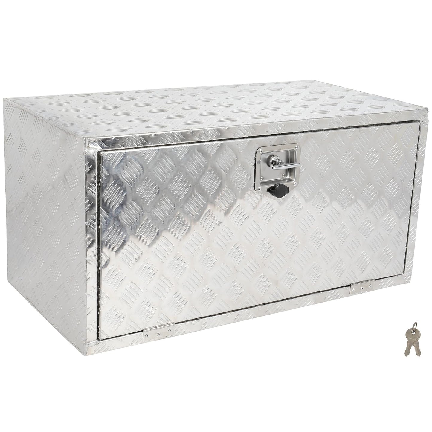 SCITOO 36 Inch Aluminum Diamond Plate Truck Bed Tool Box,Heavy Duty Crossover Storage for Most Full Size Pickups,Lockable Weatherproof Chest,Fits 36" Truck Beds,Easy Access to Load and Unload