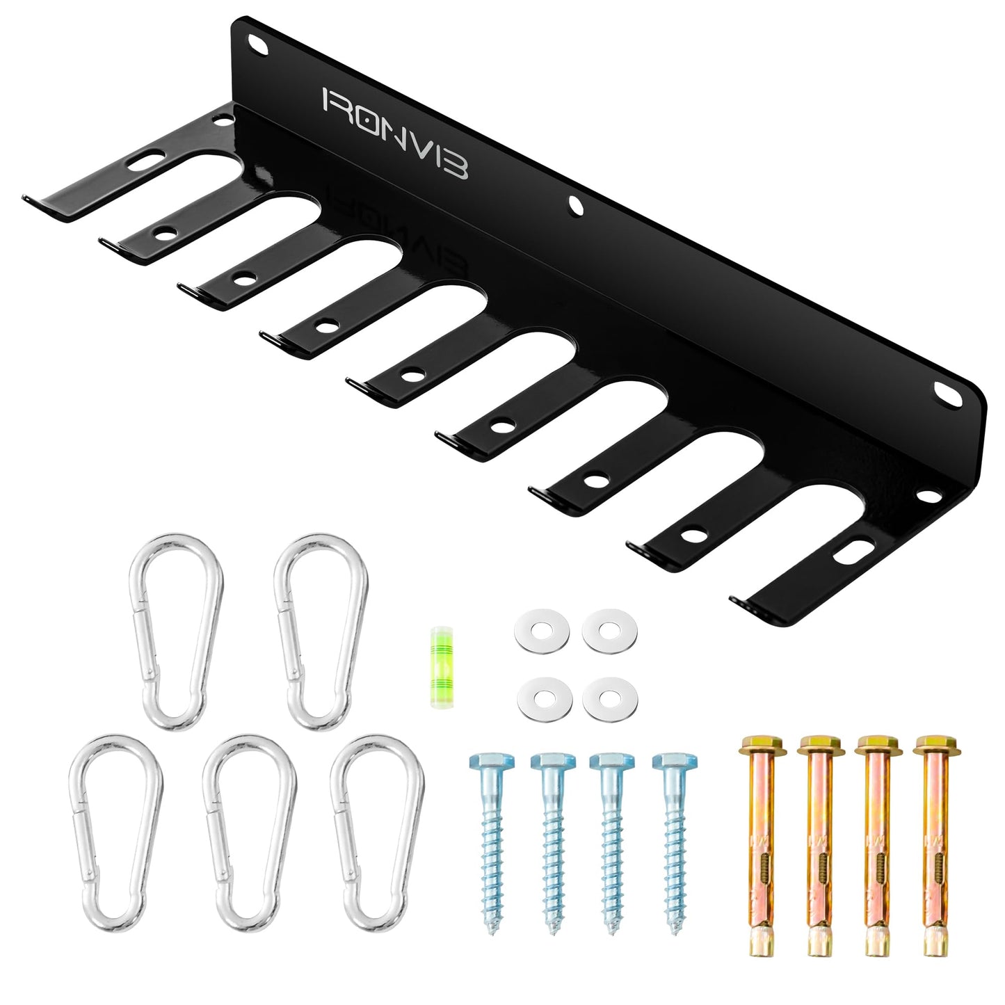 Olympic Barbell Hanger Wall Mount - Heavy Duty 5mm Steel Bar Holder for 35mm Olympic Standard Bars, 160lb Capacity - Vertical & Horizontal Barbell Storage Rack with Rubber Pads - Fits Garage Gym, Home Gym blue