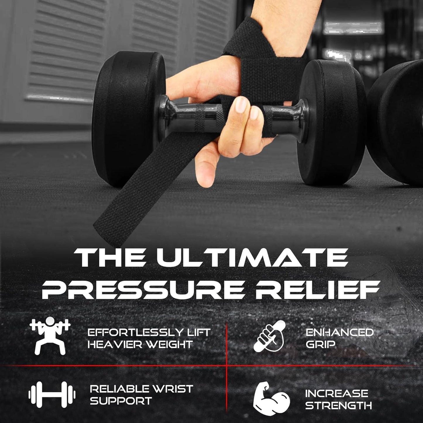 BEAST RAGE Lifting Wrist Straps for Weightlifting, Straps Gym Grip Power Workouts Lifting Straps Padded Cotton Men Women Wrap Lift, Deadlift Bodybuilding Weight Lifting Exercise Straps (Black)