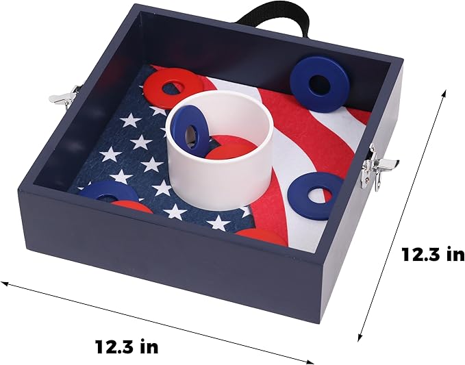 Washer Toss Games Wooden No MDF Includes 8 Washers Reinforced PVC Tube Perfect for Yard Outdoor Games