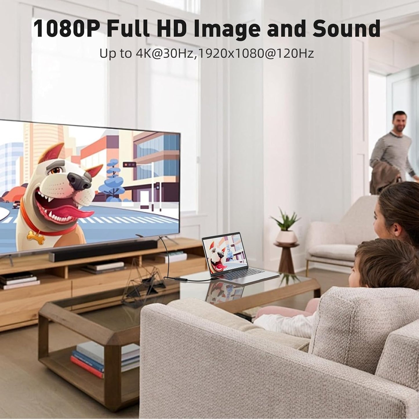 Vanjua 4K DisplayPort to HDMI Adapter, Uni-Directional Display Port DP to HDMI Adapter Cable Male to Female Compatible