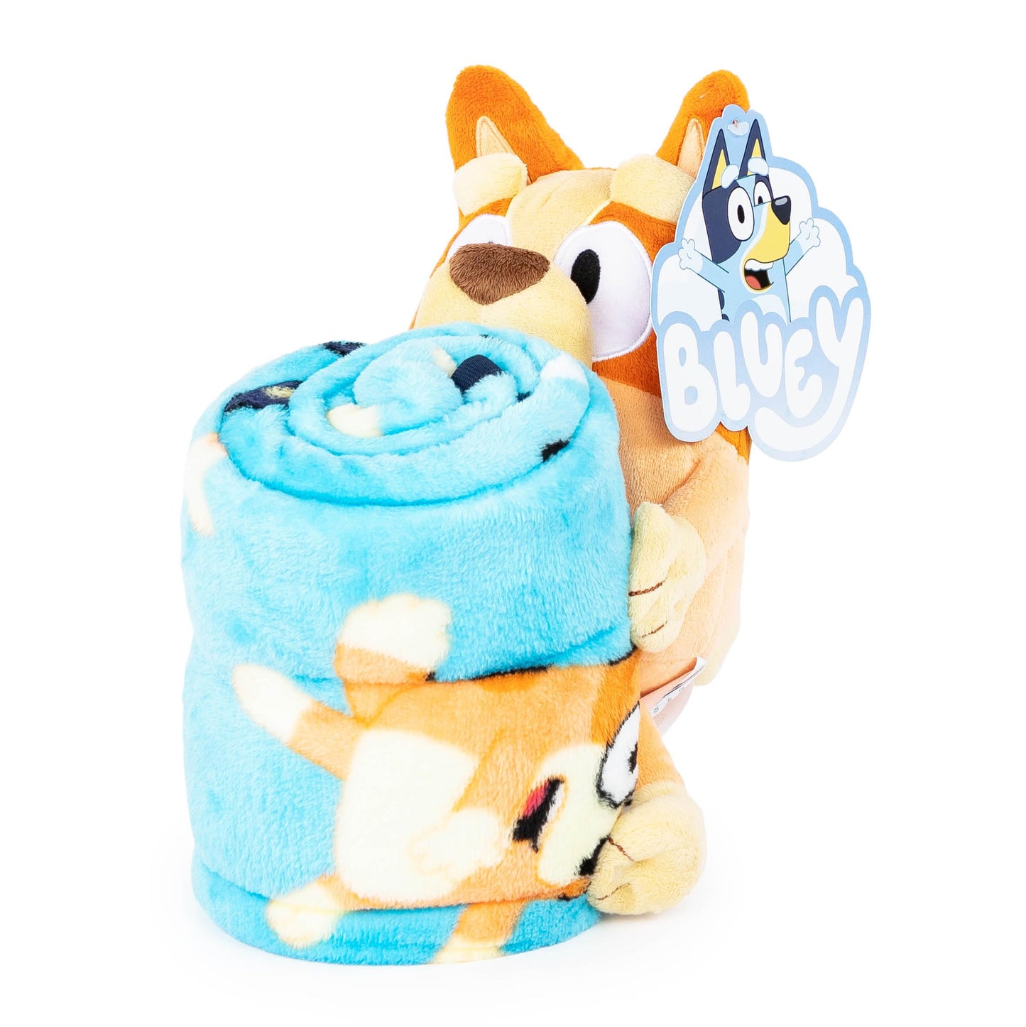 Jay Franco Kids Plush Mini Pillow Buddy & 40 x 50 Inch Travel Throw Set - Kids Super Soft 2 Piece Cuddle Blanket Set, Bingo
