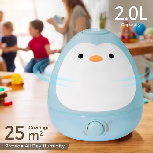 Earnest Living Baby 3-in-1 Cool Mist Humidifier with Essential Oil Diffuser + Nightlight, BPA Free Phenol Free Humidifier for Kids Bedroom, Nursery + Large Rooms, Whisper-Quiet, Auto Shut Off